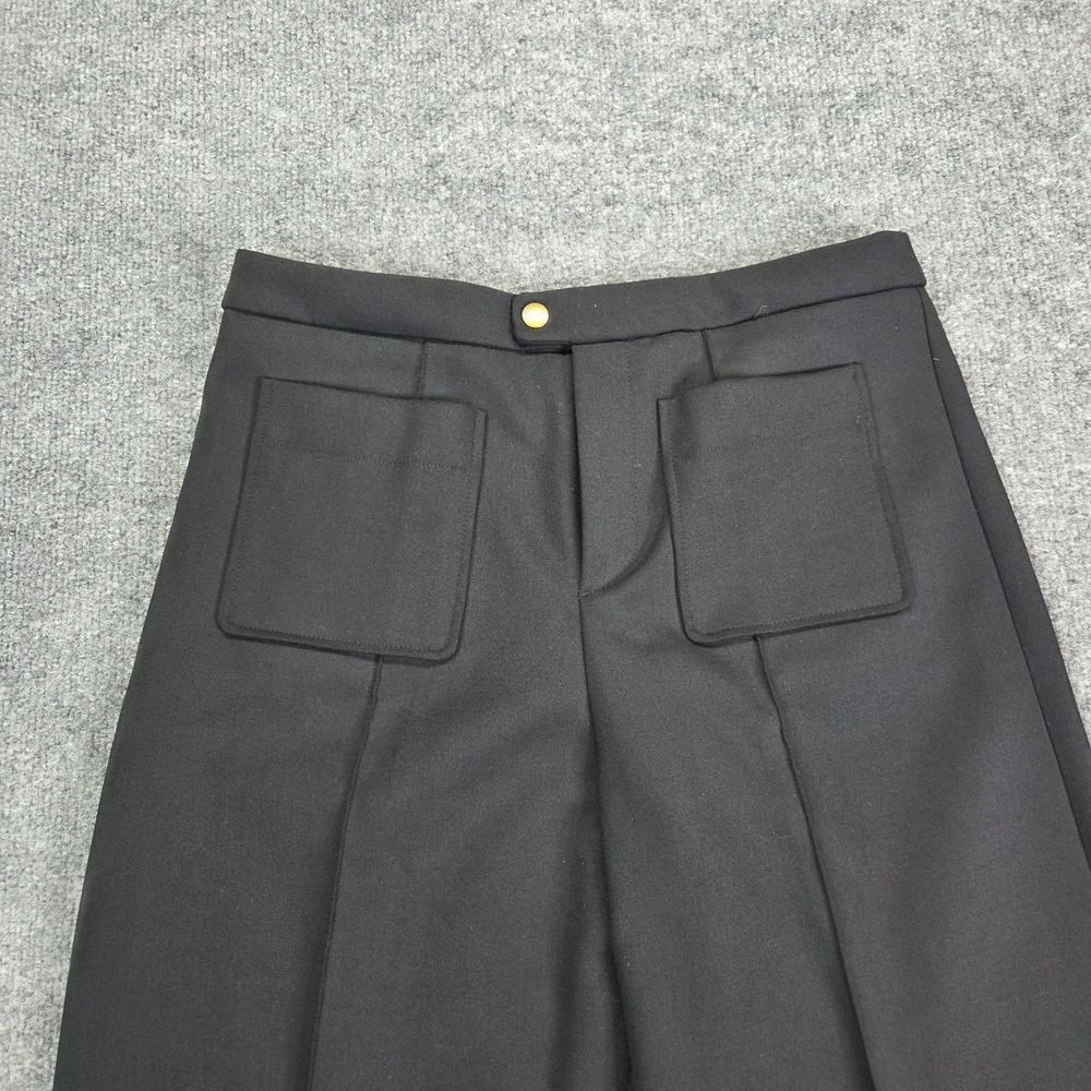 Soeur Harry Wide Leg Pants Black Stretch High Rise Patch Pocket Denim Size 40 8 - Picture 3 of 10